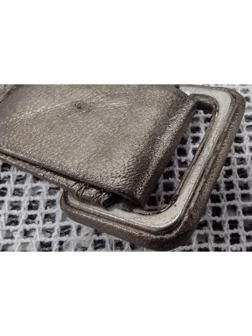 1970s Metal Mesh Olive Metallic Leather Belt Cinch Waist Small 25 / 27